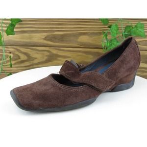 Aerosoles Size 7.5 Mary Jane Brown Suede Medium (B, M) Hook & Loop Women‎